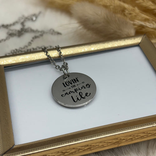 Loving the Camping Life Coin Necklace