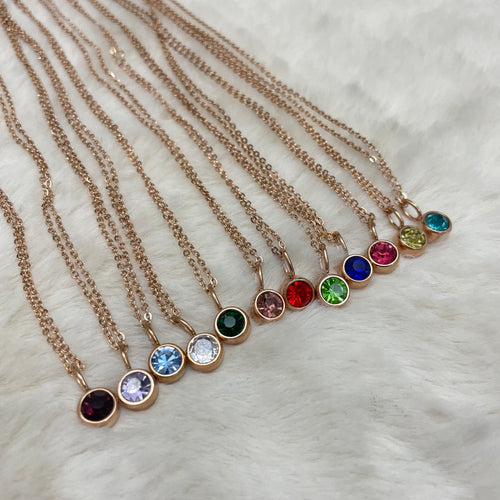 Birthstone Necklace Stainless Steel