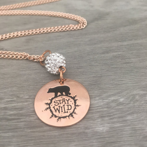 Stay Wild Bear Coin Necklace
