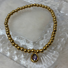 Stainless Steel Stacker Bracelet / Birthstone
