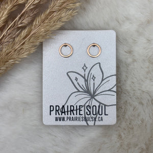Metal Shape Stud Earring / Circle Hollow Mini
