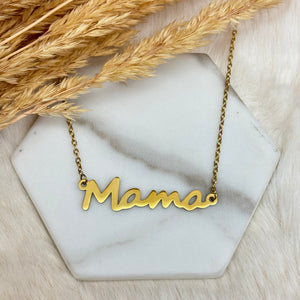 Stainless Steel / Mama Writing Necklace