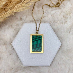 Stainless Steel / Malachite Pendant or Necklace