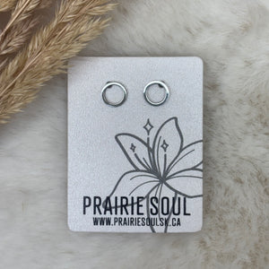 Metal Shape Stud Earring / Circle Hollow Mini