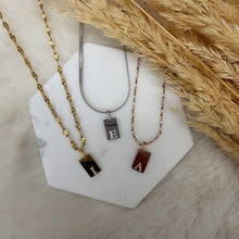 Stainless Steel / Initial Rectangle Pendant or Necklace (Copy)