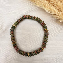 Gemstone rondel bracelet roll on