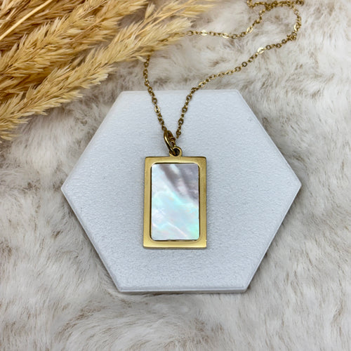 Stainless Steel / Mother of Pearl Pendant or Necklace