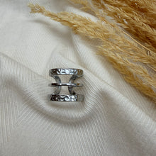 Ring | Hammered Triple Band | Stainless Steel