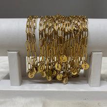 Stainless Steel Bracelet / Paper Clip Chain Initial