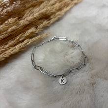 Stainless Steel Bracelet / Paper Clip Chain Initial