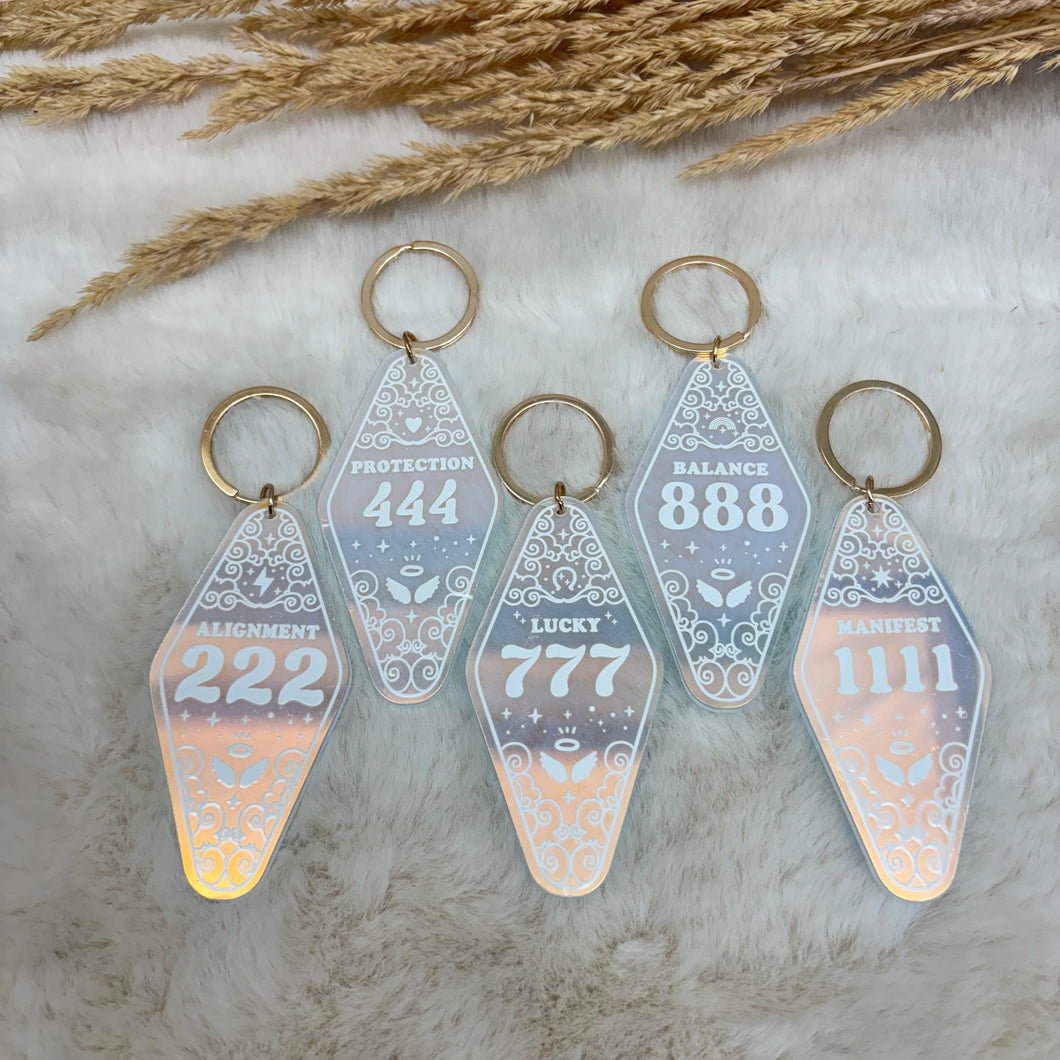 Angel number keychains