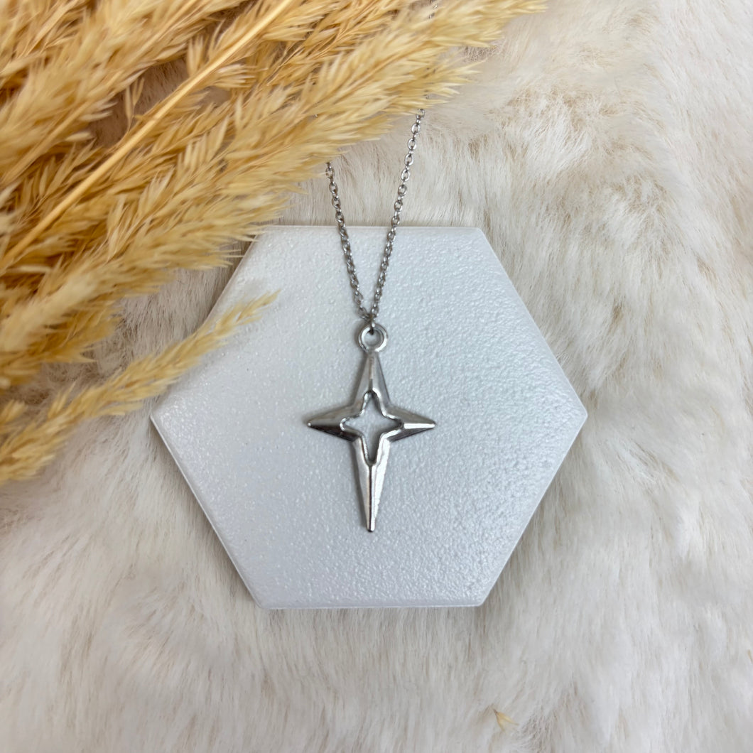 Stainless Steel / Guiding Star Pendant or Necklace