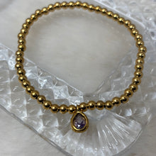 Stainless Steel Stacker Bracelet / Birthstone