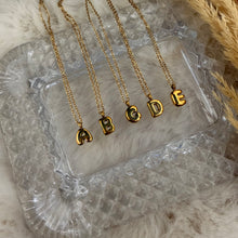 Initial Necklace Puffy Bubble