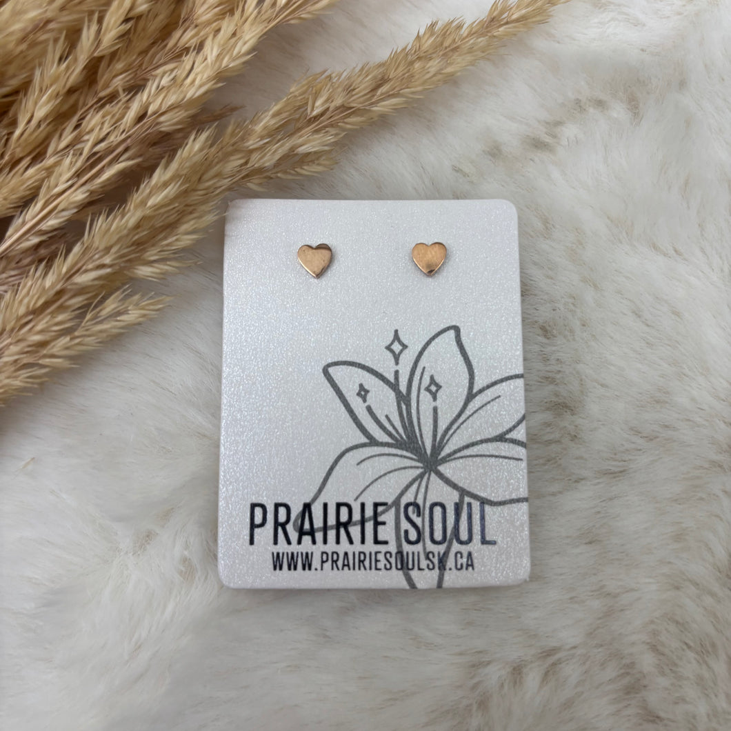 Metal Shape Stud Earring / Mini Heart