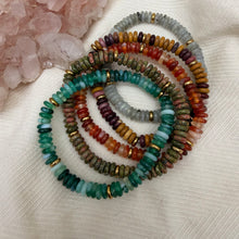 Gemstone rondel bracelet roll on