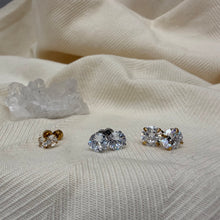 Screw On Back Stud Earrings / Round Diamond