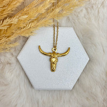 Stainless Steel / Long Horn Cow Pendant or Necklace