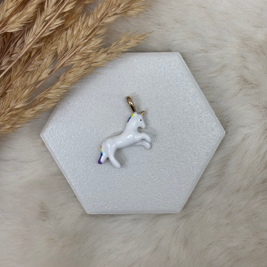 Stainless Steel / Unicorn White Pendant or Necklace