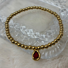 Stainless Steel Stacker Bracelet / Birthstone