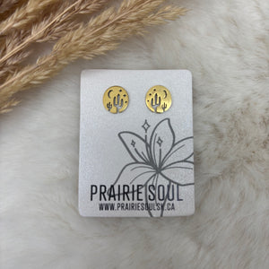 Metal Shape Stud Earring / Cactus Dessert