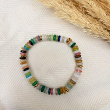 Gemstone rondel bracelet roll on