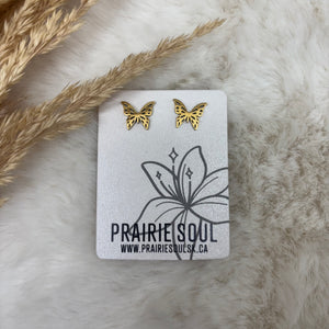 Metal Shape Stud Earring / Butterfly