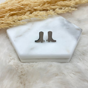 Metal Shape Stud Earring / Cowgirls Boots