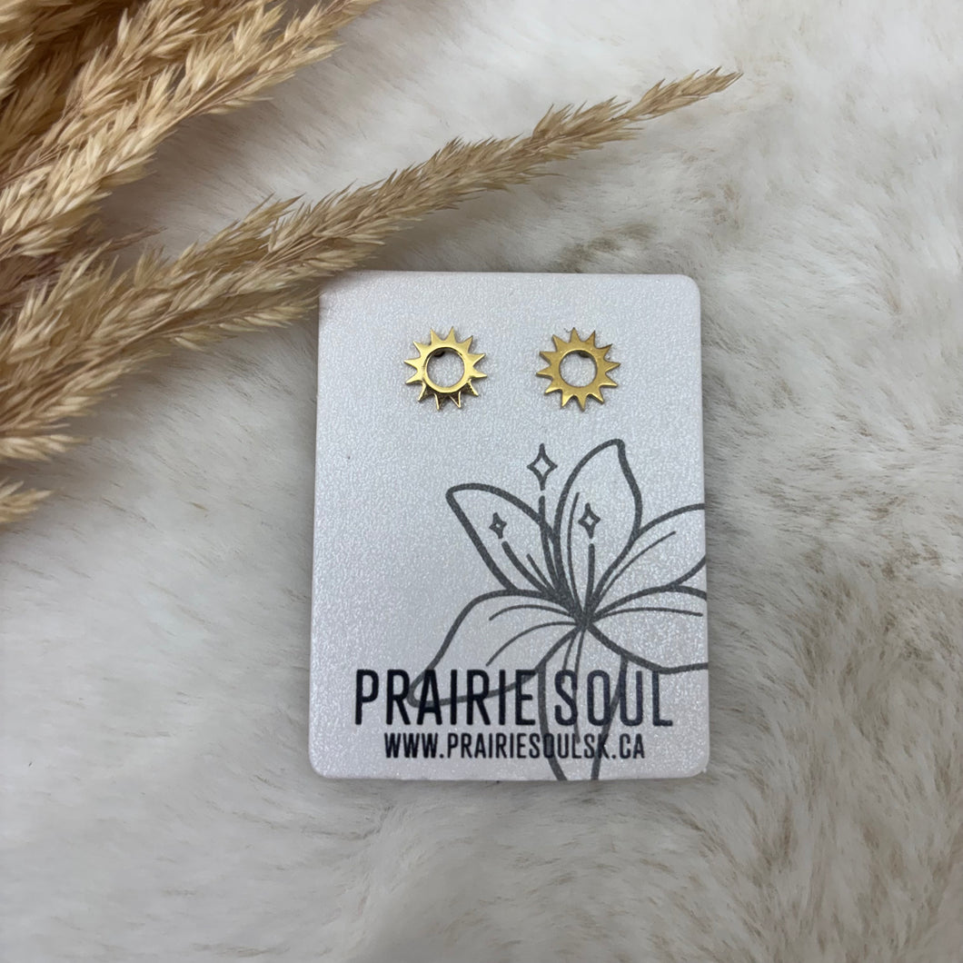 Metal Shape Stud Earring / Sun
