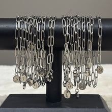 Stainless Steel Bracelet / Paper Clip Chain Initial
