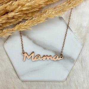 Stainless Steel / Mama Writing Necklace