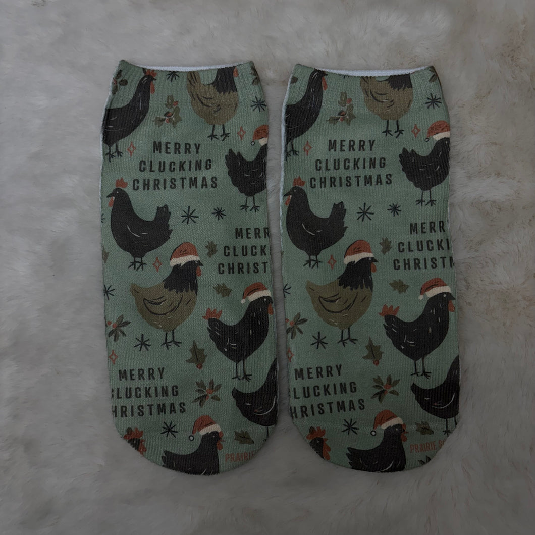 Socks Ankle / Merry Clucking Christmas