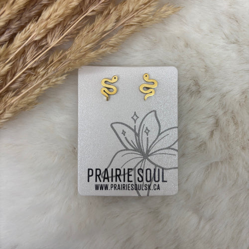 Metal Shape Stud Earring / Snake