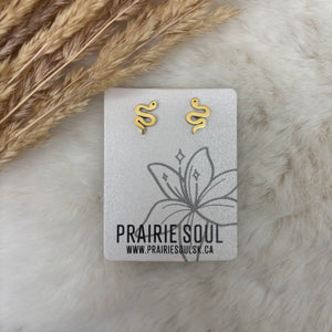 Metal Shape Stud Earring / Snake