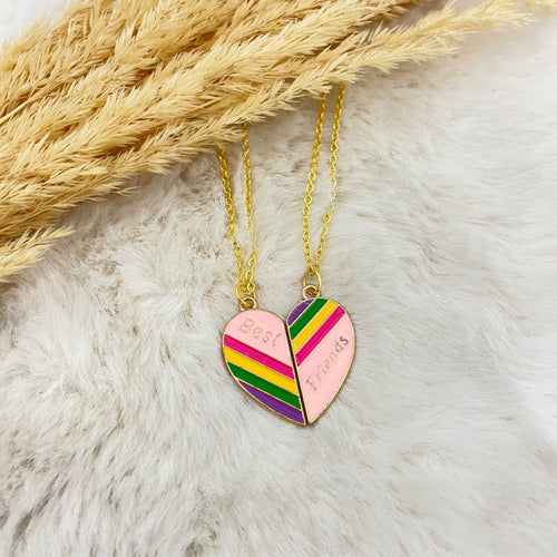 Best Friends Heart Rainbow Necklace (2)