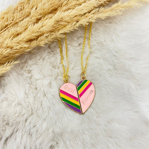 Best Friends Heart Rainbow Necklace (2)