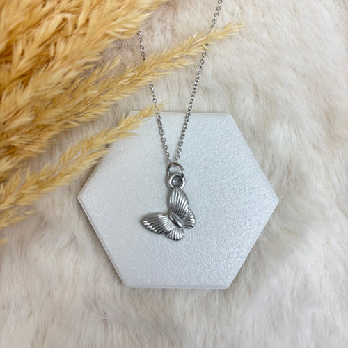 Stainless Steel / Butterfly Pendant or Necklace