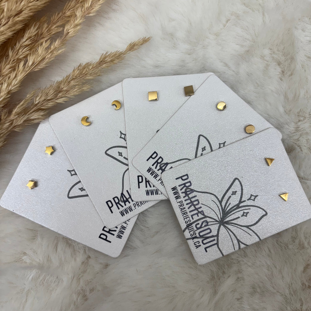 Metal Shape Stud Earring / Short Post Micro Mini