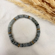 Gemstone rondel bracelet roll on