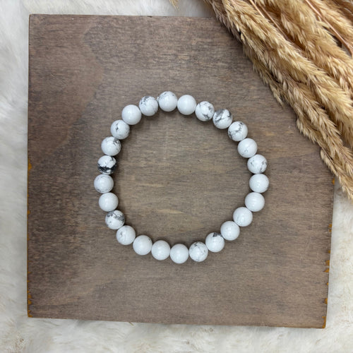 Stone stacker bracelet / 8mm beads