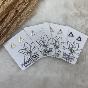 Metal Shape Stud Earring / Triangle Hollow Mini