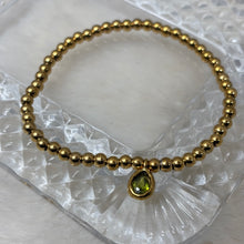 Stainless Steel Stacker Bracelet / Birthstone