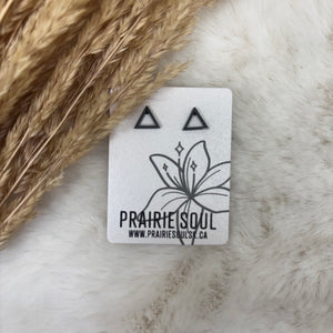 Metal Shape Stud Earring / Triangle Hollow Mini