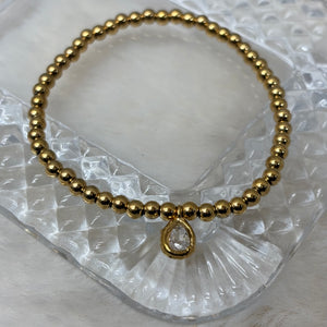 Stainless Steel Stacker Bracelet / Birthstone