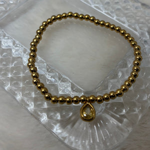 Stainless Steel Stacker Bracelet / Birthstone