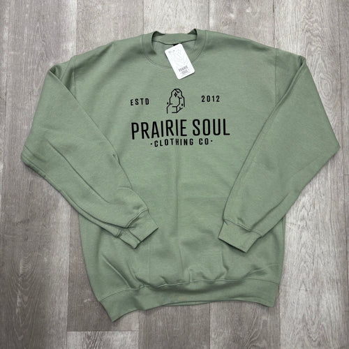 Prairie Soul Crewneck Sweater / Sage Green / Elevator Clothing Co.