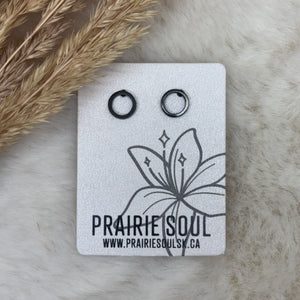 Metal Shape Stud Earring / Circle Hollow Mini