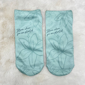 Socks Ankle / Prairie Lily bloom where you are planted