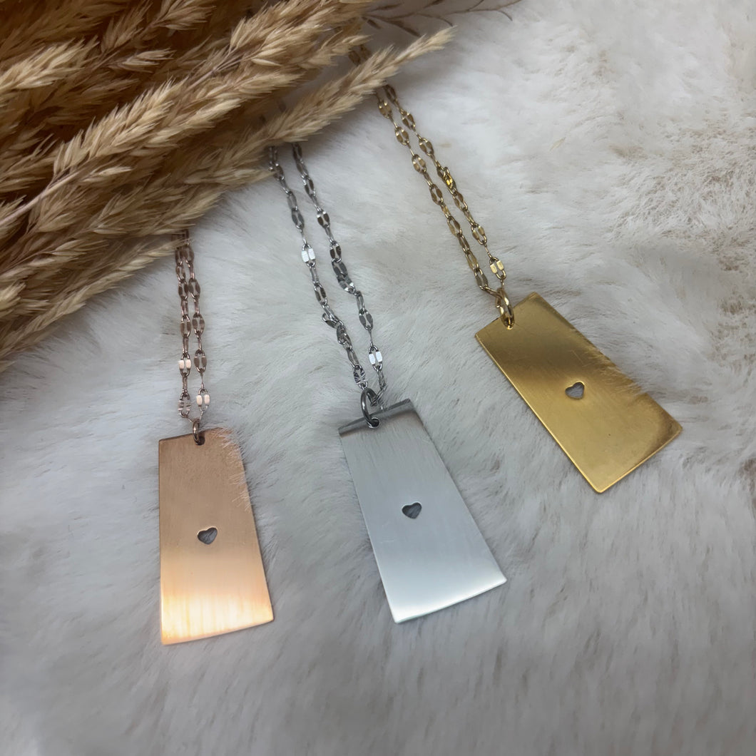 Saskatchewan Prairie Heart Necklace