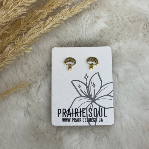 Metal Shape Stud Earring / Mushroom
